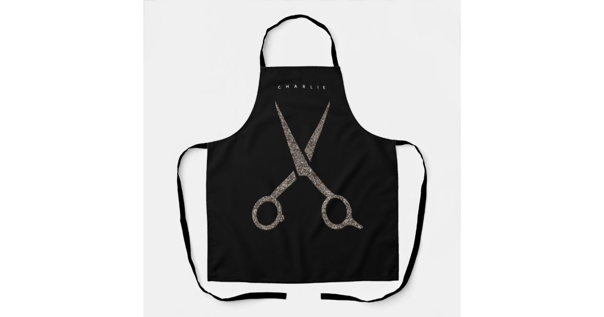 Scissors Apron SALON Hair stylist - modern scissors black Apron | Zazzle