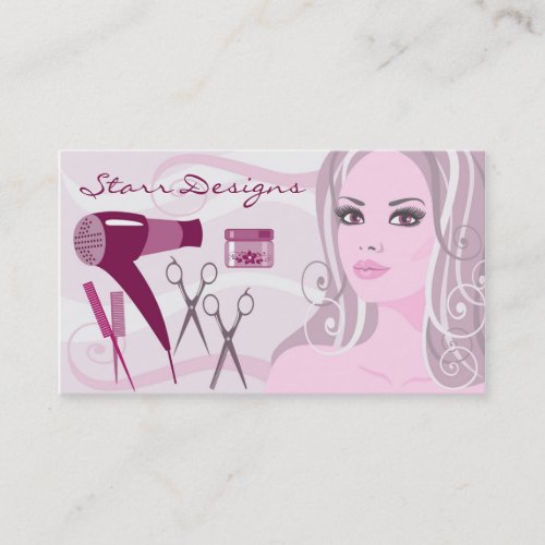 Salon Hairdresser Female  Tools Business Card
