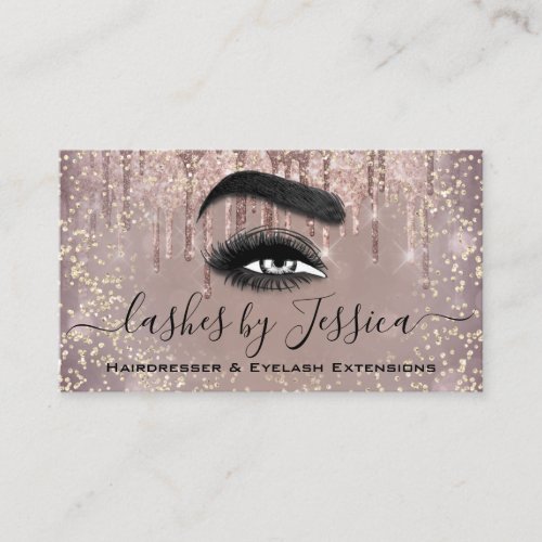 Salon Hairdresser Lashes QRCode Logo Smoky Drips  Business Card
