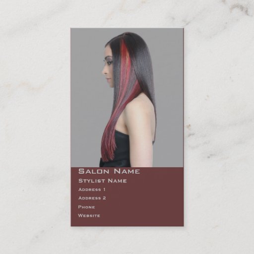 Customizable Salon Hairstylist Funky Color Card Business Card Template