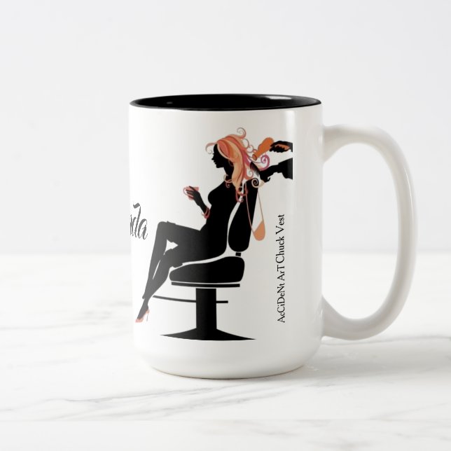 Salon Hairstylist Two Tone15oz Coffee Mug (Right)