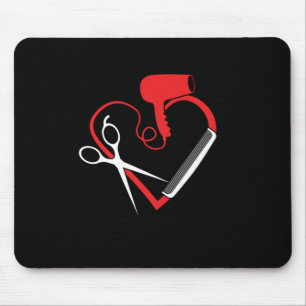 Salon Heart Logo Hair Stylists Hair Parlor Gift Mouse Pad