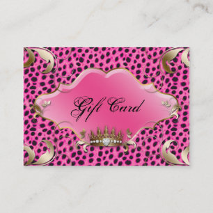 Salon Jewelry Gift Certificate Leopard Pink Crown
