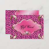 Salon Jewelry Gift Certificate Leopard Pink Floral (Front/Back)