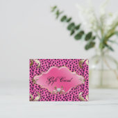 Salon Jewelry Gift Certificate Leopard Pink Floral (Standing Front)