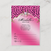 Salon Jewelry Gift Certificate Leopard Pink Floral (Back)