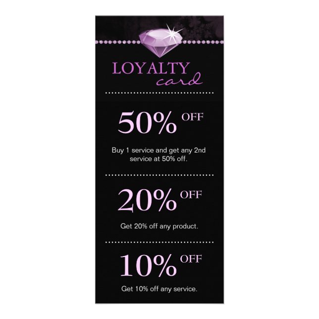 Salon Jewelry Marketing Cards Purple (Front)