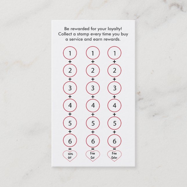 Salon Loyalty Business Card (Front)