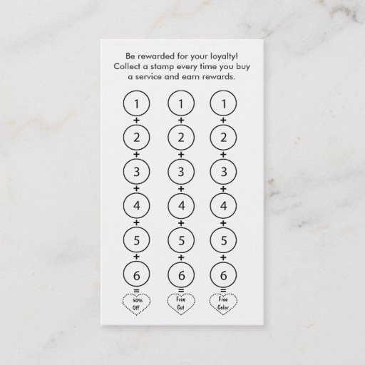 Customizable Salon Loyalty Business Card