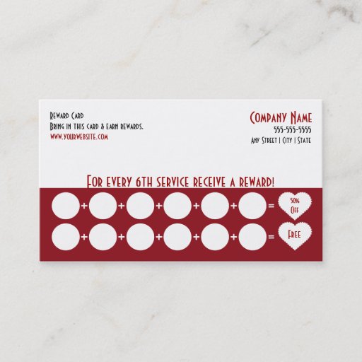 Customizable Salon Loyalty Business Card Punch Card