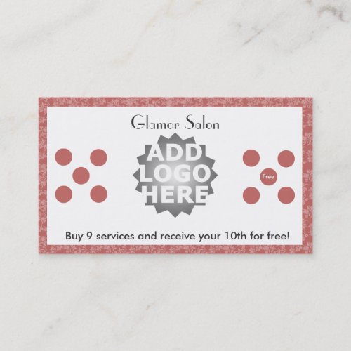 Salon Loyalty Business Card Punch Card