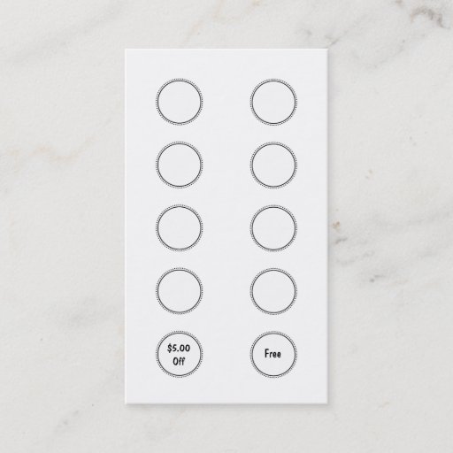 Customizable Salon Loyalty Business Card Punch Card