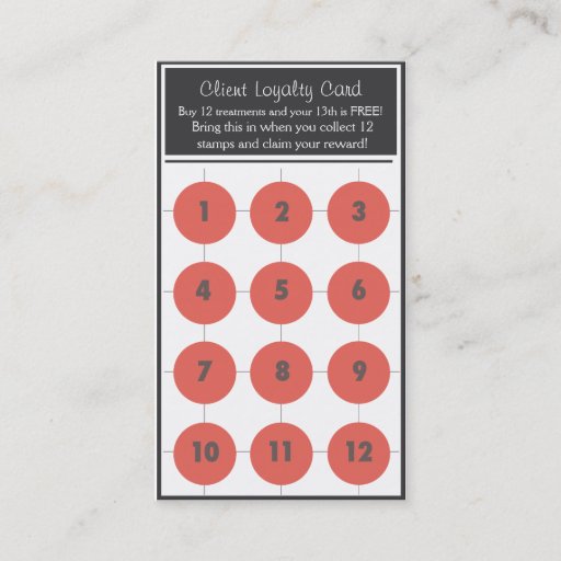 Customizable Salon Loyalty Business Card Stamp Card