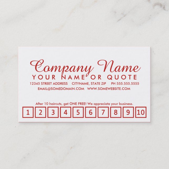 salon loyalty program : emo style card (Front)