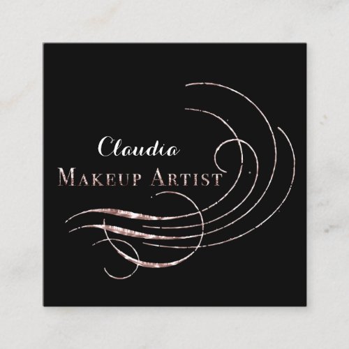 Salon Makeup Artist Appointment Card Black Rose