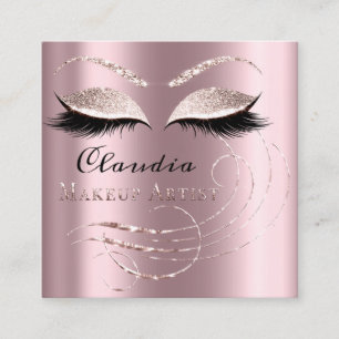 Salon Makeup Artist Appointment Card Pink Rose