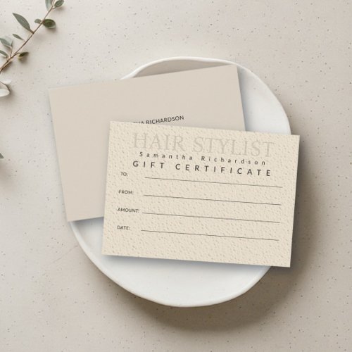 Salon Makeup Hair Lashes Beige Boho Gift Card