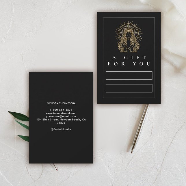 Salon Makeup Hair Nails Lashes Black Tarot Gift (hair salon gift certificate mystical tarot celestial beauty makeup nails lashes stylist beauty)