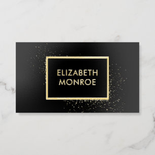 Salon Makeup Hair Stylist Gold Foil Spot Gloss Business Cards