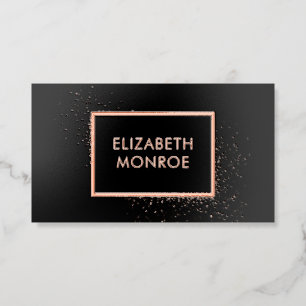 Salon Makeup Hair Stylist Rose Gold Foil Spot Gloss Business Cards