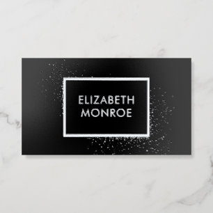 Salon Makeup Hair Stylist Silver Foil Spot Gloss Business Cards