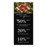 Salon Marketing Cards Damask Gold Red Lips 2