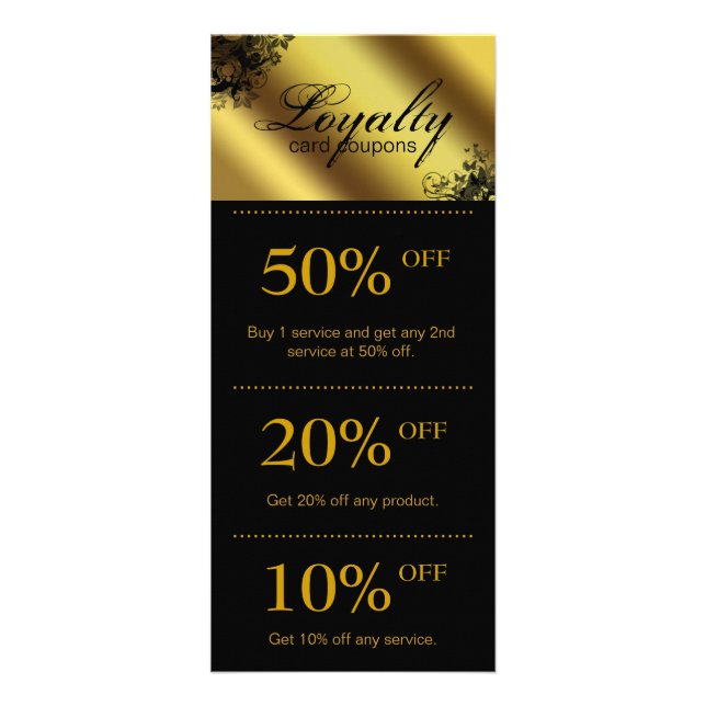 Salon Marketing Cards Gold Floral Butterfly (Front)