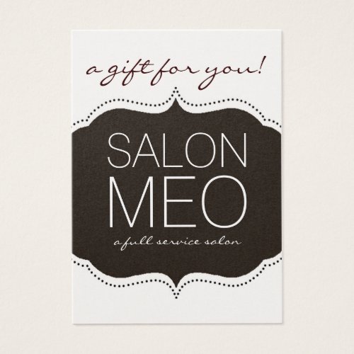 SALON MEO GIFT CARD BUSINESS CARD