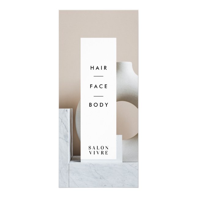 Salon Minimal Modern Stripes Price List  Rack Card (Front)