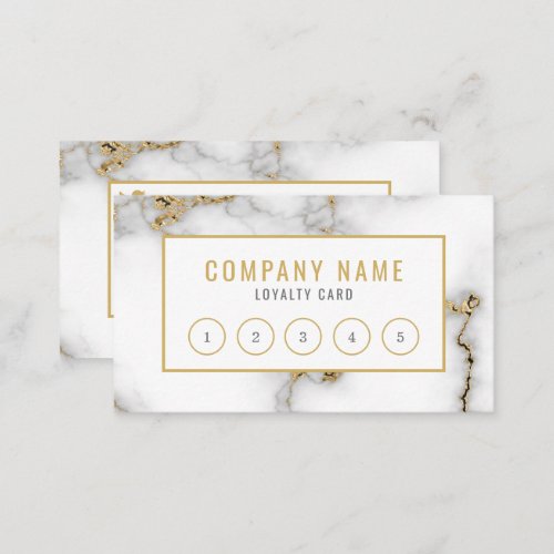 Salon modern gold marble loyalty card