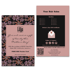 Salon Mother's Day Gift Certificate Promotion Flyer