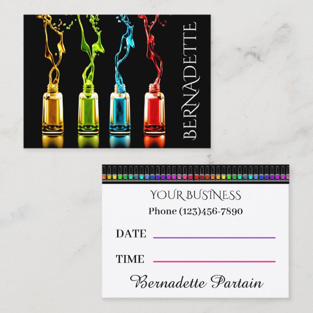 Salon - Nail Technician - Appointment Card (Front/Back)