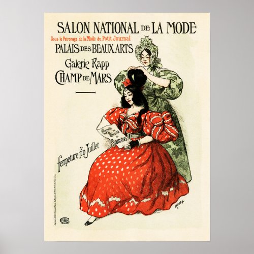 Salon National De La Mode Old French Fashion Show Poster