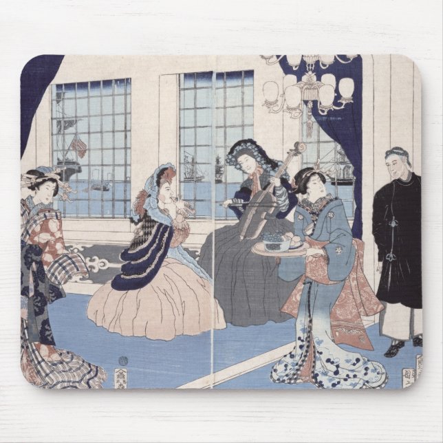 Salon of a house of foreign merchants at mouse pad (Front)
