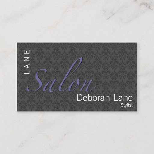 Customizable Salon on Damask Business Card Template