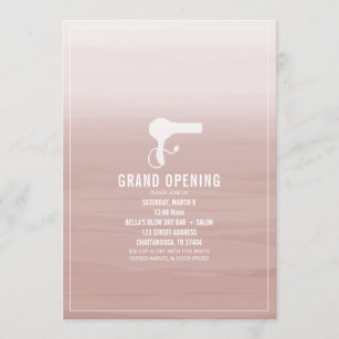 Salon Opening Pink Ombre Invitation