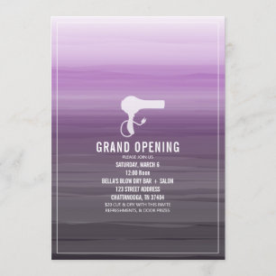 Salon Opening Purple Ombre Invitation