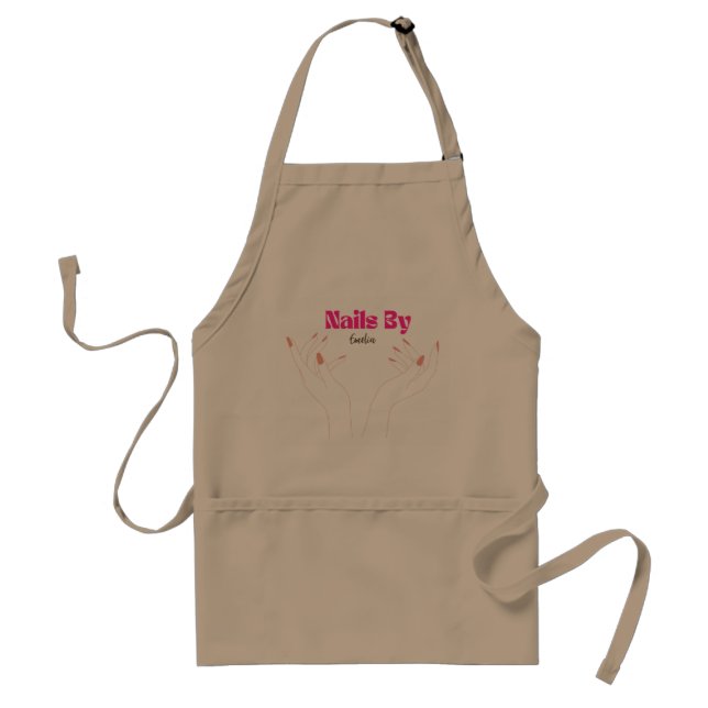 Salon personalised nail artist  adult apron (Front)