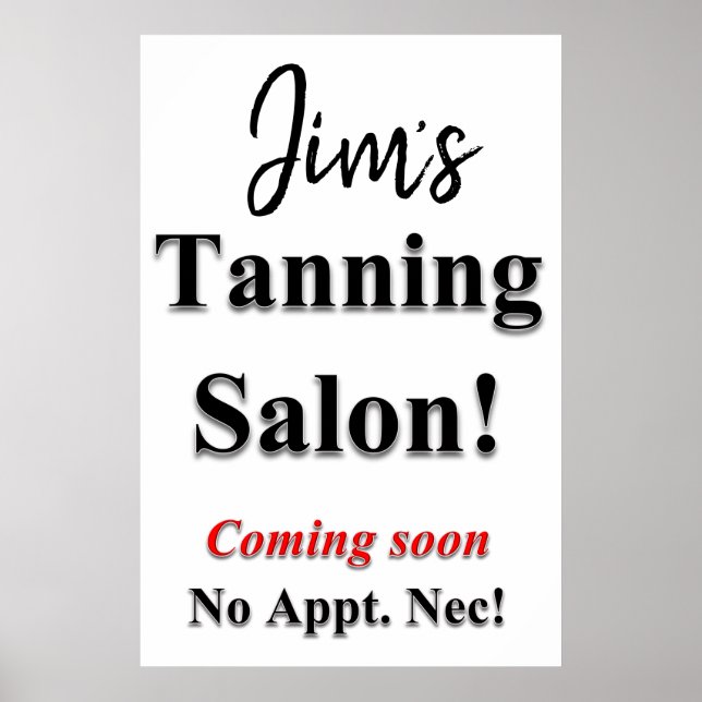Salon Posters Tanning Salon Coming Soon (Front)