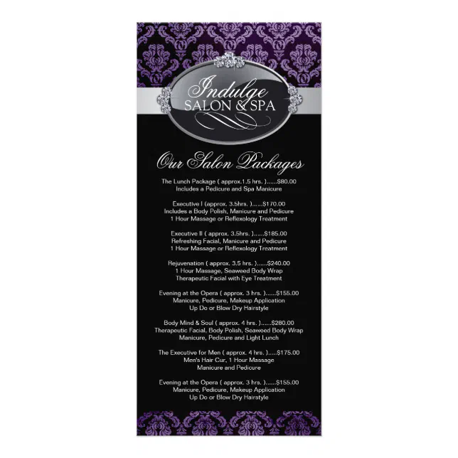 Salon Price List Rack Card | Zazzle