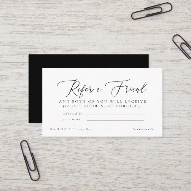 Salon Refer a Friend Discount  Business Card (Front/Back In Situ)