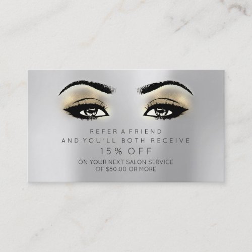 Salon Referential Card Lashes Makeup Gold Silver