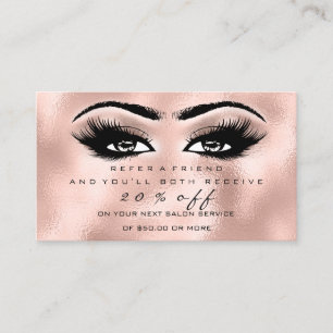 Salon Referral Card Blush Makeup Lashes Extension