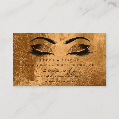 Salon Referral Card Brown Makeup Lashes Extension