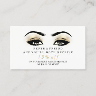Salon Referral Card Glitter Esthetician Lashes