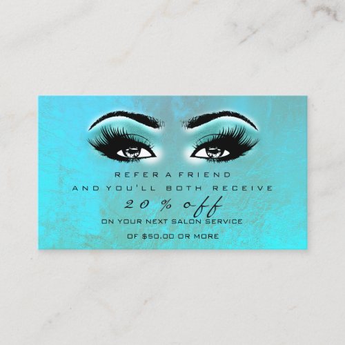 Salon Referral Card Makeup Artist Ocean Lashes