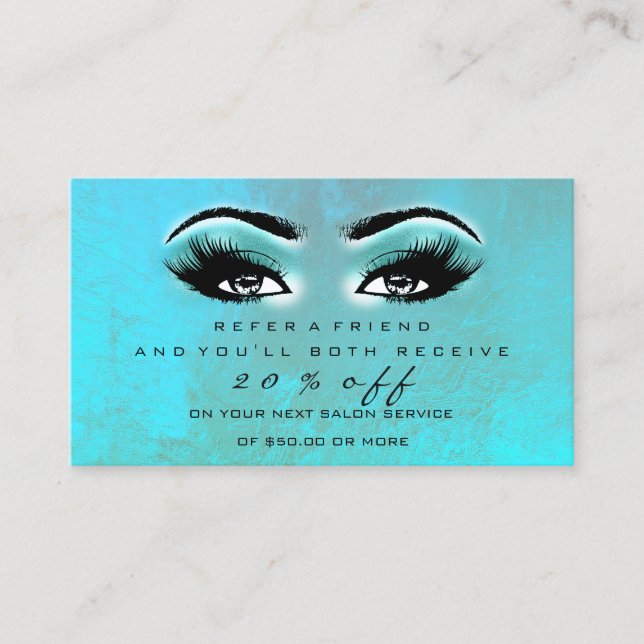 Salon Referral Card Makeup Artist Ocean Lashes (Front)