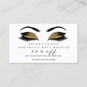 Salon Referral Card Makeup Artist White Wax Lashes