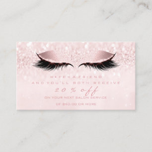 Salon Referral Card Makeup Pink Girly Lash Studio