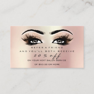 Salon Referral Card Rose Makeup Lashes Extension
